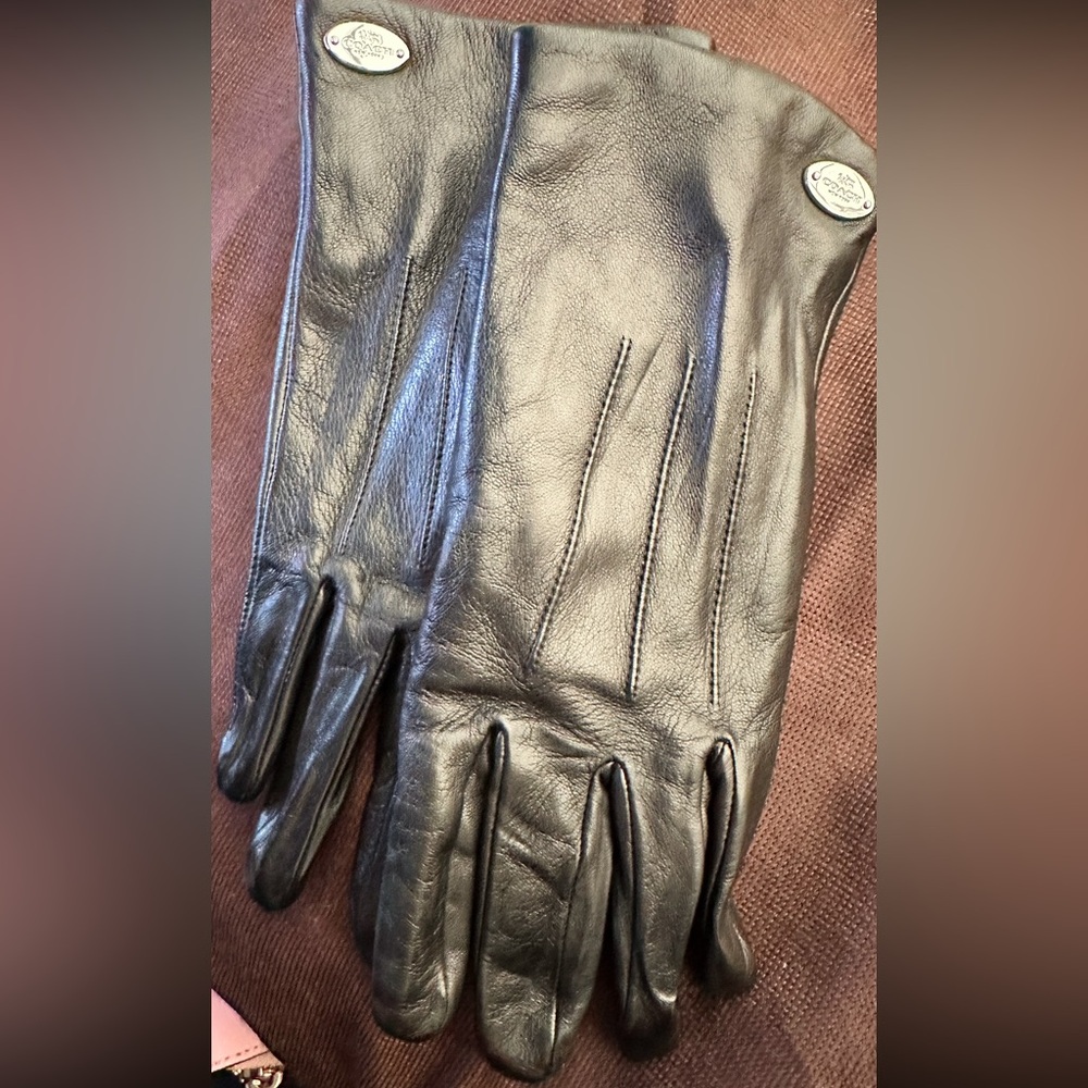 Coach leather gloves
